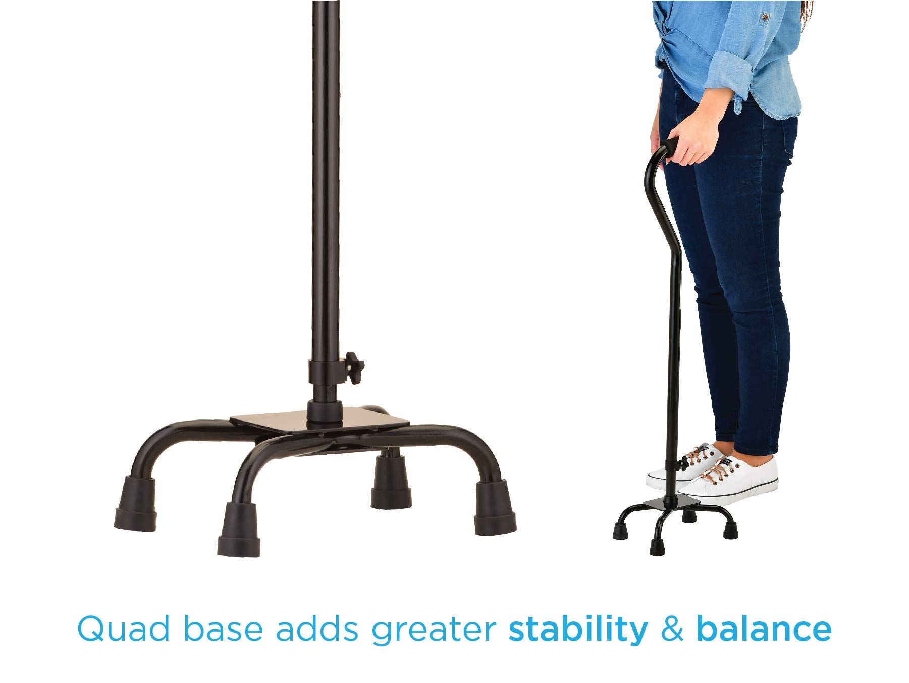 Amazon.com: NOVA Medical Quad Cane Large Base with Offset Black